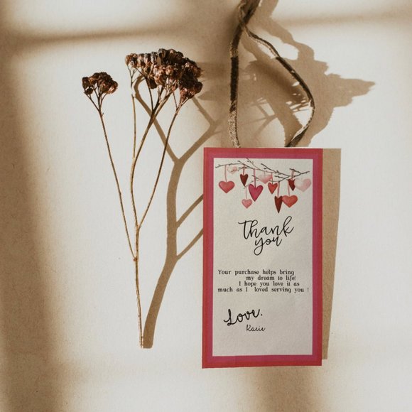 Hearts Business Thank You Note, Poshmark Thank You Cards - Picture 3 of 9